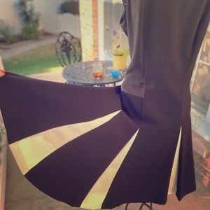 WHBM Black and White Dress with Flair Skirt Sz 12